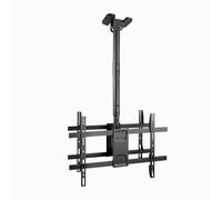 Soporte de Techo Extensible, Inclinable y Giratorio para 2 Pantallas 43"-86", hasta 50 Kg de Peso por Pantalla, VESA hasta 600x400, Color Negro