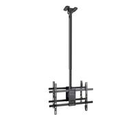 Soporte de Techo Extensible, Inclinable y Giratorio para 2 Pantallas 43"-86", hasta 50 Kg de Peso por Pantalla, VESA hasta 600x400, Color Negro