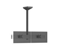 Soporte de techo Kimex 031-4232K1 para 2 pantallas 32″ VESA 75x75/100x100, ajuste altura y orientación, gris/negro