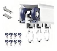 Soporte de techo o pared de aluminio de 1 vía, divisor de habitación de 4,8 m / 15.7ft con rodillos silenciosos, suave, longitud ajustable de 0,5 m a 15 m, sistema de riel blanco para decoración del