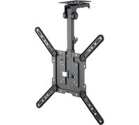 goobay Soporte de Techo para televisores de 23 a 55 Pulgadas (58-140 cm), Soporte de TV, máx. 20 kg, Giratorio hacia un Lado, ángulo de Techo Ajustable, con función de abatimiento y Bloqueo, 70824