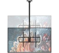 Soporte de techo para TV de 50 a 100 pulgadas, capacidad de carga de 80 kg, altura ajustable de 115 a 170 cm, soporte de TV para techo con giro y inclinación con VESA hasta 800x600 mm para uso