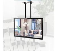 Soporte de techo para TV, soporte de doble polo ajustable para televisores de 60 a 100 pulgadas, altura telescópica ajustable, soporte de techo de pantalla única, soporte de TV resistente y versátil