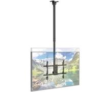 Soporte de Techo TV para TVs 43-86" hasta 60kg, 360° Giratorio y -25° Inclinación, Nivelación ±3°, VESA Máx 600x400, para Techos Planos/Inclinados, Compatible con Pantallas Curvas