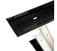 Soporte de techo ultrafino de aluminio negro de 260 cm, 2 carriles, ideal para ahorrar espacio, ajustable de 1 a 10 m de longitud