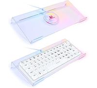 Soporte de teclado de computadora de acrílico premium, bandeja de teclado retroiluminada LED RGB de 366 tipos, teclado para juegos, interfaz USB, soporte de teclado con título, elevador de teclado
