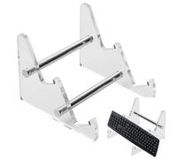 Soporte de teclado para escritorio, soporte de almacenamiento de teclado mecánico de acrílico con 3 niveles, 2 niveles, 1 nivel, soporte de almacenamiento para PC para libros, documentos, ustensi