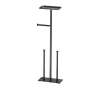 Soporte de tela de pie de piso contemporáneo con estante base no malo para rollos de papel de baño y accesorios Portarrollos de papel higiénico Base antideslizante