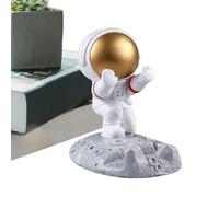 Soporte de Teléfono Astronauta, Figura de Cosmonauta de, Regalo Creativo | Decoración de Escritorio para el Hogar y la Oficina, Color de Máscara Aleatorio Oro y Plata | Adorno Decorativo para