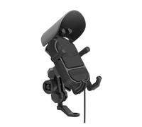 Soporte De Teléfono Con Amortiguador Para Motocicleta 12 V Y 15 W, Inalámbrico Y Rápido Para Carga Parasol Antirrobo A Prueba Golpes Soporte Bicicleta