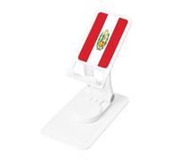 Soporte de teléfono con bandera de Perú, soporte de escritorio ajustable para iPhone y todos los teléfonos, rotación de 360°, plegado integrado, base cuadrada