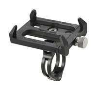 Lixada Soporte de teléfono de Bicicleta + Bandas de Seguridad, Ajustable, Universal, Soporte para teléfono móvil de Manillar de Bicicleta, MTB GPS Bracket Cradle Clamp Bicicleta de montaña (Negro -2)