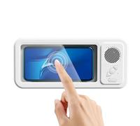 Soporte de teléfono de ducha impermeable - Base giratoria de 360 grados con altavoz, carcasa impermeable visible para ducha con altavoz - Para calidad de sonido mejorada para cuarto de baño espejo