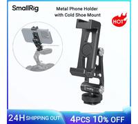 SMALLRIG Soporte para Teléfono de Metal con Cold Shoe, Soporte Universal Compatible con Articulaciones Libremente Ajustables, Soporte para Trípode para iPhone, para Samsung Galaxy y Vlogging - 4382