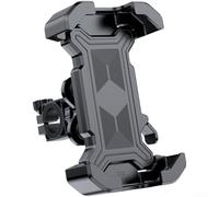 Soporte de teléfono de motocicleta de ajuste preciso con espaciadores intercambiables para una alineación precisa en manillares de 22 mm a 30 mm (manillar negro)