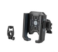Soporte de teléfono de motocicleta para manubrio, soporte de teléfono celular de liberación rápida con una sola mano con estabilidad de doble bloqueo, silicona que absorbe los golpes para teléfonos