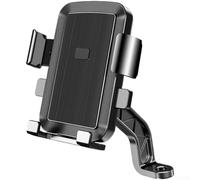Soporte de teléfono de motocicleta para teléfonos inteligentes de 4.7 a 7.1 pulgadas - Soporte giratorio de 360° para manubrio con agarre antivibración de 4 garras almohadillas de espuma que absorben