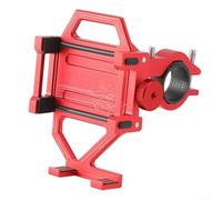 Soporte de teléfono móvil de bicicleta de aleación de aluminio, abrazadera segura para navegación, se adapta a 22 2 31 8 mm de diámetro del tubo (rojo)