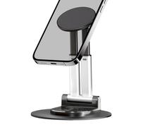 Soporte de teléfono móvil plegable de 360 grados, soporte magnético para tablet con base metálica, soporte para teléfono móvil, soporte para escritorio, lector, manos y vistas de la célula, soporte