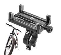 Soporte de teléfono para bicicleta, aleación de aluminio, 13 x 4 x 8,5 cm, soporte de manillar de 4 garras con rotación de 360 grados, soporte seguro para smartphone para dispositivos de 2,3 a 3,4