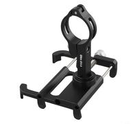 Soporte de teléfono para bicicleta Plus 6, soporte de manillar de aleación de aluminio con tornillos antirrobo, rotación de 360 grados para motocicleta y scooter, negro (negro)