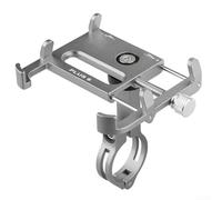 Soporte de teléfono para bicicleta Plus 6, soporte de manillar de aleación de aluminio con tornillos antirrobo, rotación de 360 grados para motocicleta y scooter, negro (titanio)