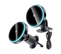 Soporte de teléfono para coche, cargador inalámbrico, 0,31 x 4,5 en 15 W Fast Charging Stand, Auto Alignment Secure Dashboard Clip, Magnetic Phones Mount for Sedan Vehicle Truck Cellphone Use