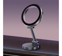 Soporte de teléfono para coche con soporte de aleación plegable ajustable para un posicionamiento seguro y estable del dispositivo en el salpicadero o escritorio (gris)