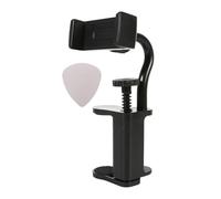 Soporte de teléfono para guitarras que incluye púas vibrantes, agarre para lecciones y abrazaderas de teléfono de guitarra