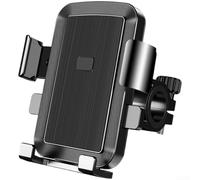 Soporte de teléfono para motocicleta con rótula giratoria de 360 grados, seguro con bloqueo de cuatro garras, soporte para manubrio antivibración, compatible con teléfonos inteligentes de 4 7 a 7 1