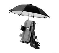 Soporte de teléfono para motocicleta con soporte para paraguas, rotación de 360 grados, soporte de teléfono con protección de silicona para todos los teléfonos inteligentes, instalación de espejo