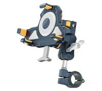 Soporte De Teléfono para Motocicleta De Metal Ajustable 360 Grados Doble Modelo con Cable Carga Inalámbrica Resistente Al Agua Y A Prueba Golpes Motocicleta Soporte Navegación(D)