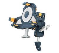Soporte De Teléfono para Motocicleta De Metal Ajustable 360 Grados Doble Modelo con Cable Carga Inalámbrica Resistente Al Agua Y A Prueba Golpes Motocicleta Soporte Navegación(V)