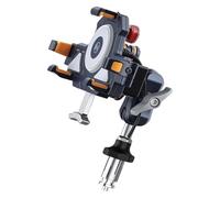 Soporte De Teléfono para Motocicleta De Metal Ajustable 360 Grados Doble Modelo con Cable Carga Inalámbrica Resistente Al Agua Y A Prueba Golpes Motocicleta Soporte Navegación(K)