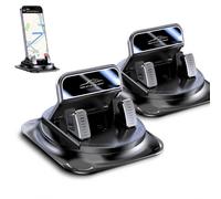 Soporte de teléfono para salpicadero de coche con rotación de 360 grados, agarre antideslizante y soporte de teléfono celular con una sola mano con clip de resorte ajustable