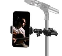 Soporte de teléfono para soporte de micrófono para música, soporte de micrófono, soporte para smartphone, multiángulo, giratorio de 360°