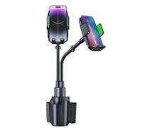 Soporte de teléfono para Taza de Coche - Célula giratoria con Cuello, Doble Cuna con Base expansible, Soporte Seguro sin Tablero de conducción | Universal