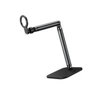 Soporte de teléfono para transmisión de video en vivo con brazo ajustable y base segura para creadores de contenido y clases en línea, soporte para cámara de teléfono
