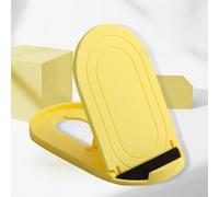 Soporte de teléfono plegable Soporte de escritorio ajustable para teléfonos inteligentes y tabletas, portátil para mini diseño con vista de ángulo múltiple, blanco (amarillo)