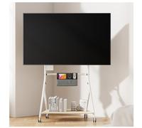 Soporte De Televisión Soporte Rodante para TV Móvil con Estante Ruedas para Televisores De Pantalla 45 A 65 Pulgadas, AV Altura Ajustable, VESA Máx. 400x400 Mm para Sala De Estar(White)