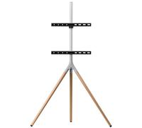 Soporte de televisor Universal Tipo trípode One For All - Pantallas de tamaño 32-65”- 360° de Giro y Altura Ajustable - VESA 400x400 - WM7472, Oak and Silver Grey
