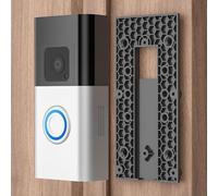 Soporte de timbre para Ring Video Doorbell 3/3 Plus/4/Battery Plus Pro, soporte de pared de plástico sin taladrar con cinta fuerte, soporte negro resistente a la intemperie
