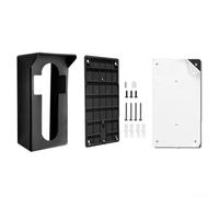 Soporte de timbre sin taladro para timbres inteligentes, kit de cuña de acero resistente, resistente a la intemperie, soporte de seguridad negro, 8,5 x 7 x 15,6 cm