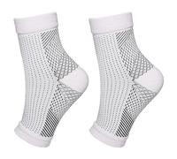 Soporte de Tobillo 1 par de calcetines for fascitis Plantar, compresión 30-40 mmHg for soporte tobillo, recuperación lesiones, alivia la hinchazón, mujeres y hombres(1Pair-White2,L/XL)
