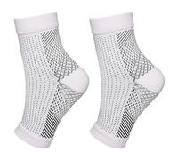 Soporte de Tobillo 1 par de calcetines for fascitis Plantar for mujeres y hombres, manga compresión for pies con soporte for arco tobillo, alivio del dolor en el talón(1Pair-White2,L/XL)