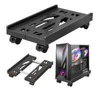 Soporte De Torre Ajustable Universal para CPU, Soporte con Rueda para PC, Impresoras (Negro)