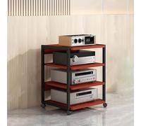 Soporte de torre móvil para audio-video AV con ruedas universales, estante estéreo multimedia para sala de estar, teatro y sala de juegos, 150 x 40 x 69,6 cm, almacenamiento multimedia portátil de