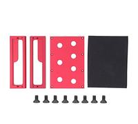 Soporte de trabajo para coche RC, estación de trabajo de reparación de coches de aluminio y RC para camión RC 1/8 1/10, soporte RC portátil compatible con D90 (Red)