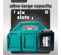 Soporte de transporte para baterías Makita de 18V con 6 ranuras, estuche organizador de almacenamiento para baterías, estante portátil para baterías con asa. 6 Slots Holder