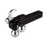 Soporte de Triple Bola con Gancho for Brazo de Remolque, Bolas de Enganche de 1-7/8”, 2” y 2-5/16”, vástago Hueco, Compatible con Receptor de 2”, 10,000 LB Distribución del Peso